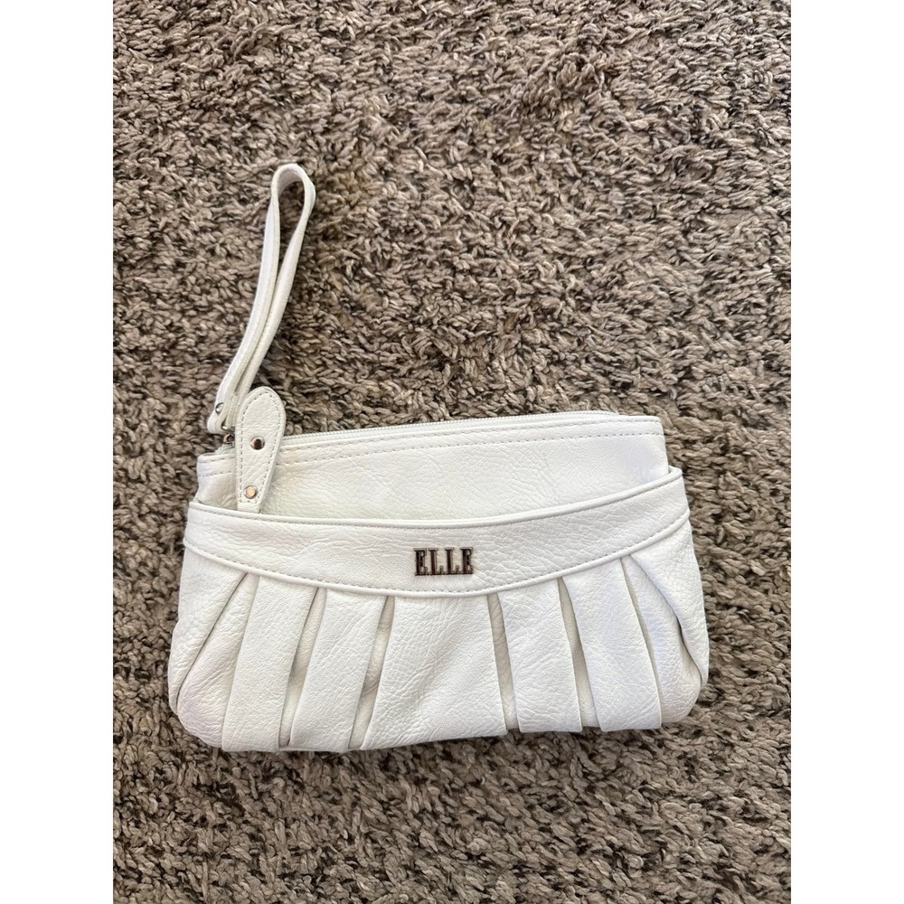 Elle Women's White Clutch with Wristlet strap 10"xâ 6"